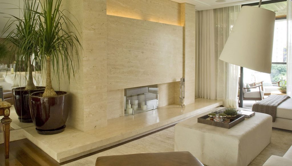 Travertine Fireplace 